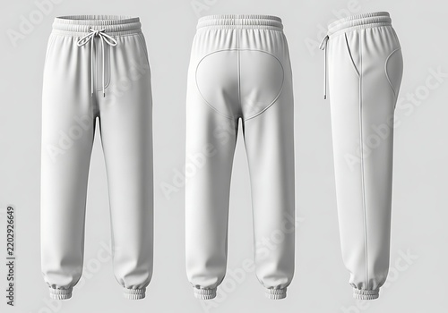 Light gray sweatpants with drawstring waist