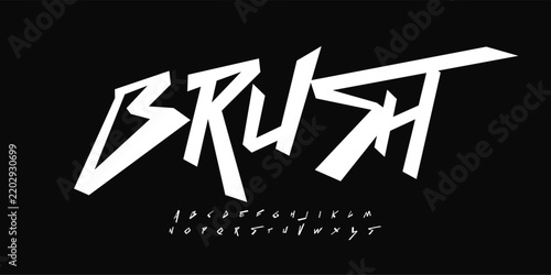 Cool street art font dynamic graffiti font lettering for modern bold marker logo, spirited expressive headline, youth urban vibe. Art typographic design. Vector typeset.