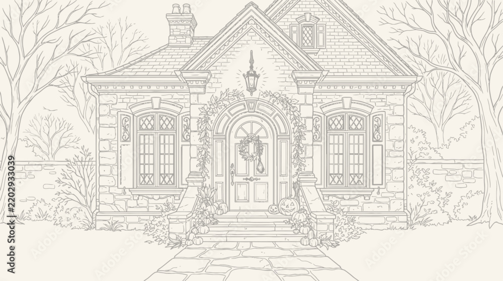 Obraz premium sketch of church in the city