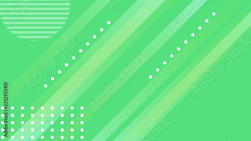 Modern Abstract Green Memphis Pattern Background with Geometric Stripes and Polka Dots for Web Banner Design 