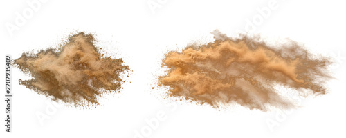 Sand dust particles in mid-air isolated on transparent background