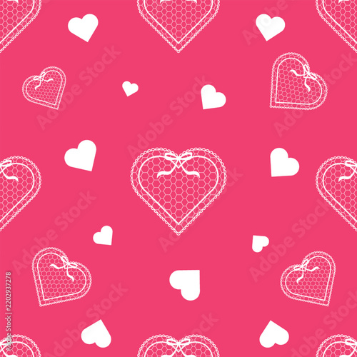 Valentine Lace Hearts Seamless Pattern