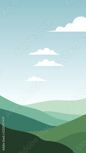 Vertical Video Loop of Green Rolling Hills for Social Media Stories