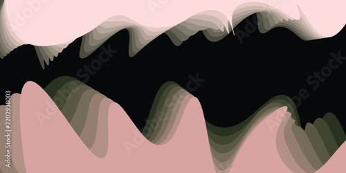 Abstract Wavy Layered Background with Soft Pink and Olive Green Organic Flowing Shapes