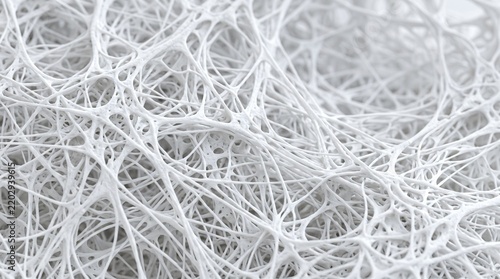 White Fibrous Mesh Texture Abstract Organic Web Network Microscopic Background