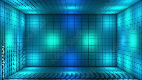Broadcast Pulsating Switching Hi-Tech Illuminated Cubes Room Stage, Multi Color, Events, 3D, Loopable, 4K