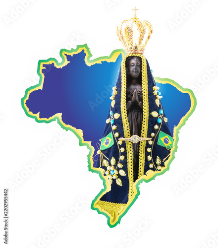 Nossa Senhora Aparecida, Padroeira do Brasil. Estampa. Ilustração