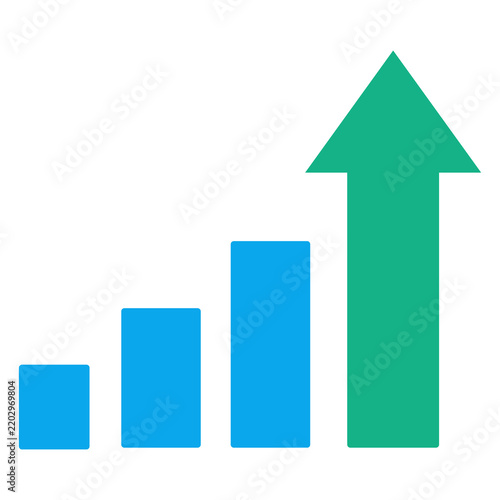 Business Growth Chart with Upward Arrow Icon