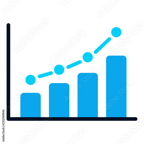 Rising Bar and Line Chart Analytics Icon