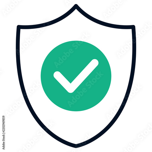 Fototapeta Shield with Checkmark Security Icon