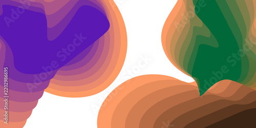 Abstract Shapes Composition with Layered Gradients. Modern Art Illustration, Colorful Design Elements
