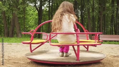Beautiful little girl on swing