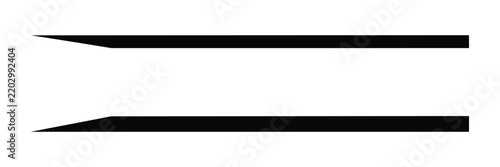 Pointed wedge icon with two bands widening left to right