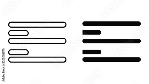 Фотография Text alignment justify icon set as a clean vector graphic isolated on white