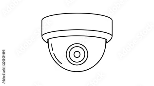 Foto Surveillance Dome Camera With Tinted Bubble | Hand-Drawn Line Art Vector Icon Ou