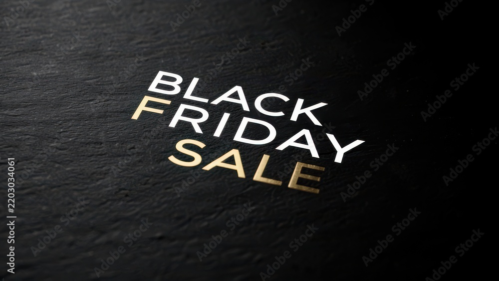 Fototapeta premium black friday sale typography on matte black slate for premium e-commerce advertisement background