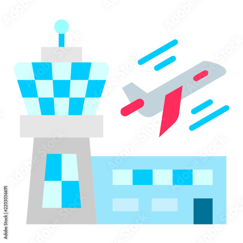 Airport Building Vector Design Icon Style