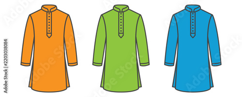 Panjabi icon vector set, traditional Panjabi icon vector set in trendy flat style illustration isolated on white background.