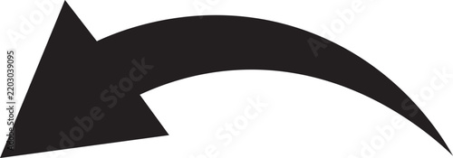 black curved graph with arrow.  black curved graph with arrow vector. eps