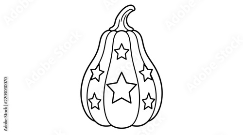 Картината върху платно Whimsical hand-drawn vector icon illustration of a decorative pear-shaped lanter