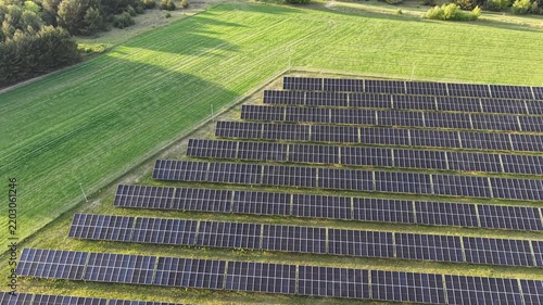 Large solar farm with copy space on right