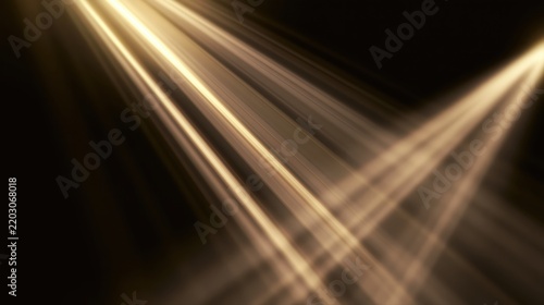 Dramatic Christmas background with warm golden spotlight beams crossing a dark space, ideal for luxury holiday advertising, festive presentations, banners and elegant seasonal designs.