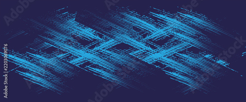 Abstract blue grunge splash vector pattern background with halftone halftone brush effect for sportswear, jersey, and car wrap design.