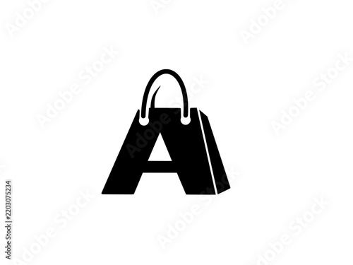 Letter A shopping bag logo