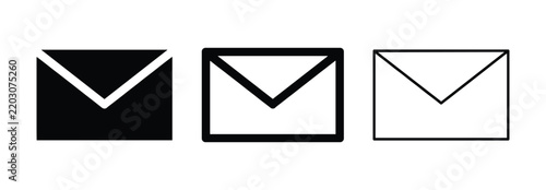 Envelope Email Message Icons in Three Styles