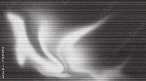 Принти на полотні Abstract monochrome background, with horizontal scan, lines and soft, glowing wh