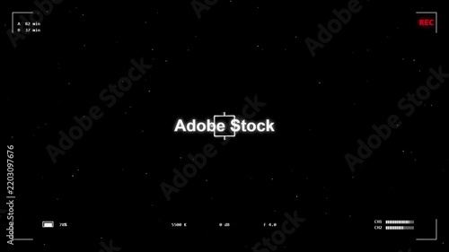 Night sky view through digital camcorder frame showing starry space with recording screen overlay.