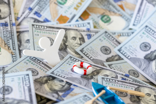 Konstfotografi Financial crisis survival and debt relief concept