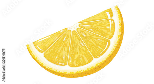 Fresh lemon slice isolated on white background