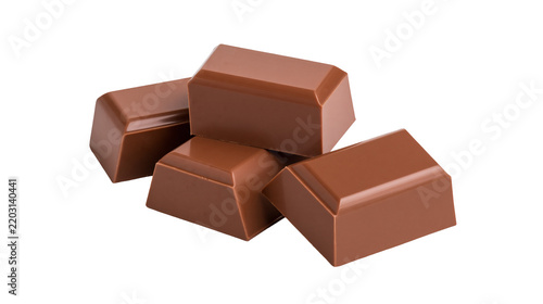 Konstfotografi Isolated delicious smooth milk chocolate bar pieces, perfect for a sweet and indulgent snack