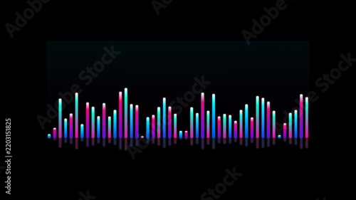 Colorful Audio Visualization with Vibrant Bars and Reflections.