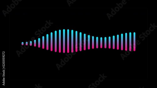 Colorful Sound Wave Visualizations on Black Background.