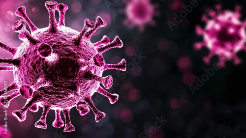 Virus particles floating in the air