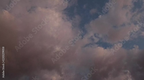 Divine beautiful pink altocumulus clouds in the sky