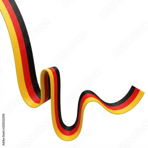 Waving ribbon in black, red, and yellow forming the German national flag