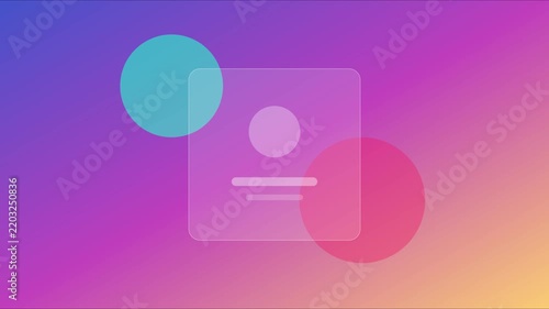 Abstract glassmorphism ui card with vibrant gradient animation 4k background, for modern digital interface