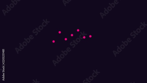 Abstract pink dots motion 4k background, with pulsing data, nodes and minimalist, digital network animation