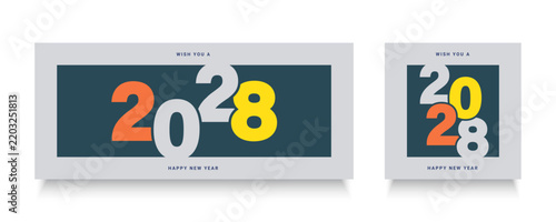 Happy new year 2028 design. Premium vector design for poster, banner, greeting and new year 2028 celebration.