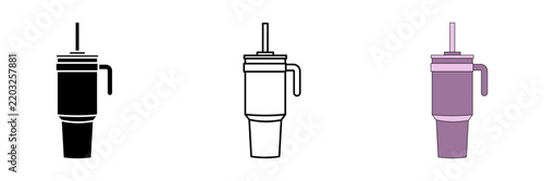 Tumbler set icon on white background
