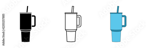 Tumbler set icon on white background