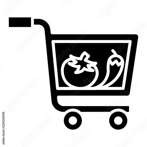 shopping cart with vegetables