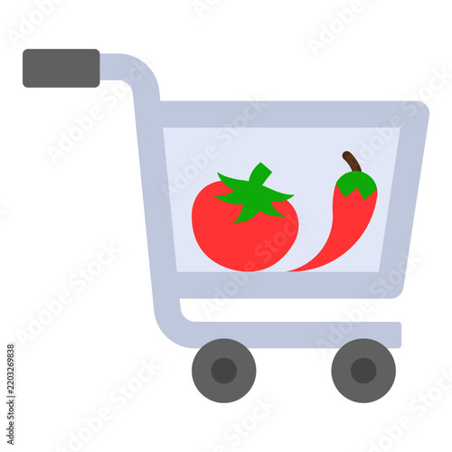 shopping cart with vegetables