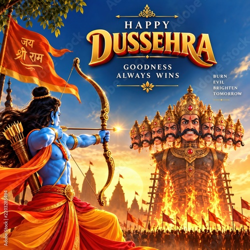Happy Dussehra festival greeting with Lord Rama 8