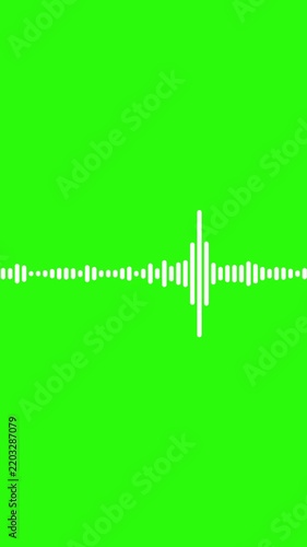 4k abstract music sound wave or audio wavefrom isolated on green screen background.Line digital minimalist voice and soundtrack wave equalizer.Shape line volume or speech symbol animated background.