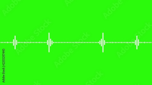 4k abstract music sound wave or audio wavefrom isolated on green screen background.Line digital minimalist voice and soundtrack wave equalizer.Shape line volume or speech symbol animated background.