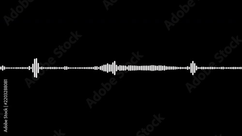 4k abstract music sound wave or audio wavefrom isolated on black background.Line digital minimalist voice and soundtrack.